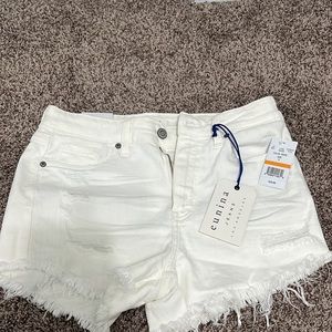 White Jean Shorts